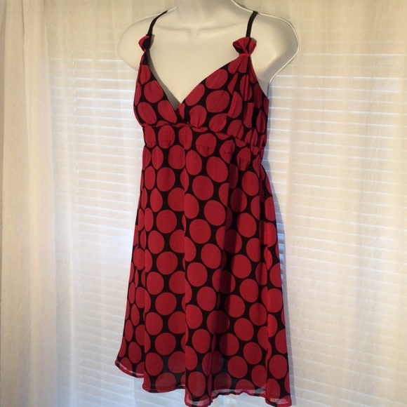 Express Silk Polka Dot Baby Doll Mini Sz M - Picture 2 of 14